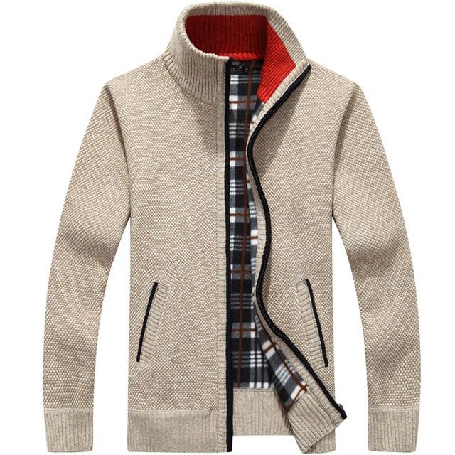 Iker – Pánská pletená bunda s fleece podšívkou
