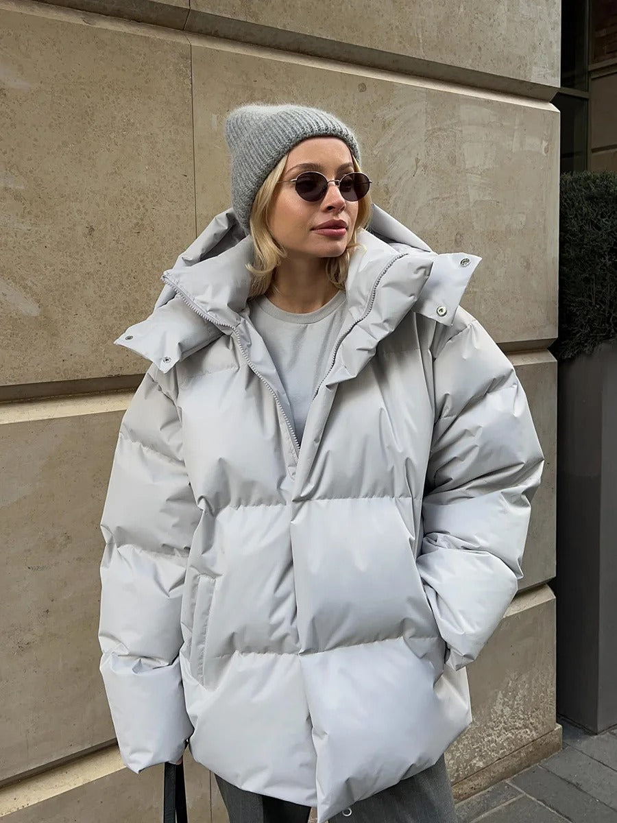 Jana – Teplá Kapuce Krátká Bunda